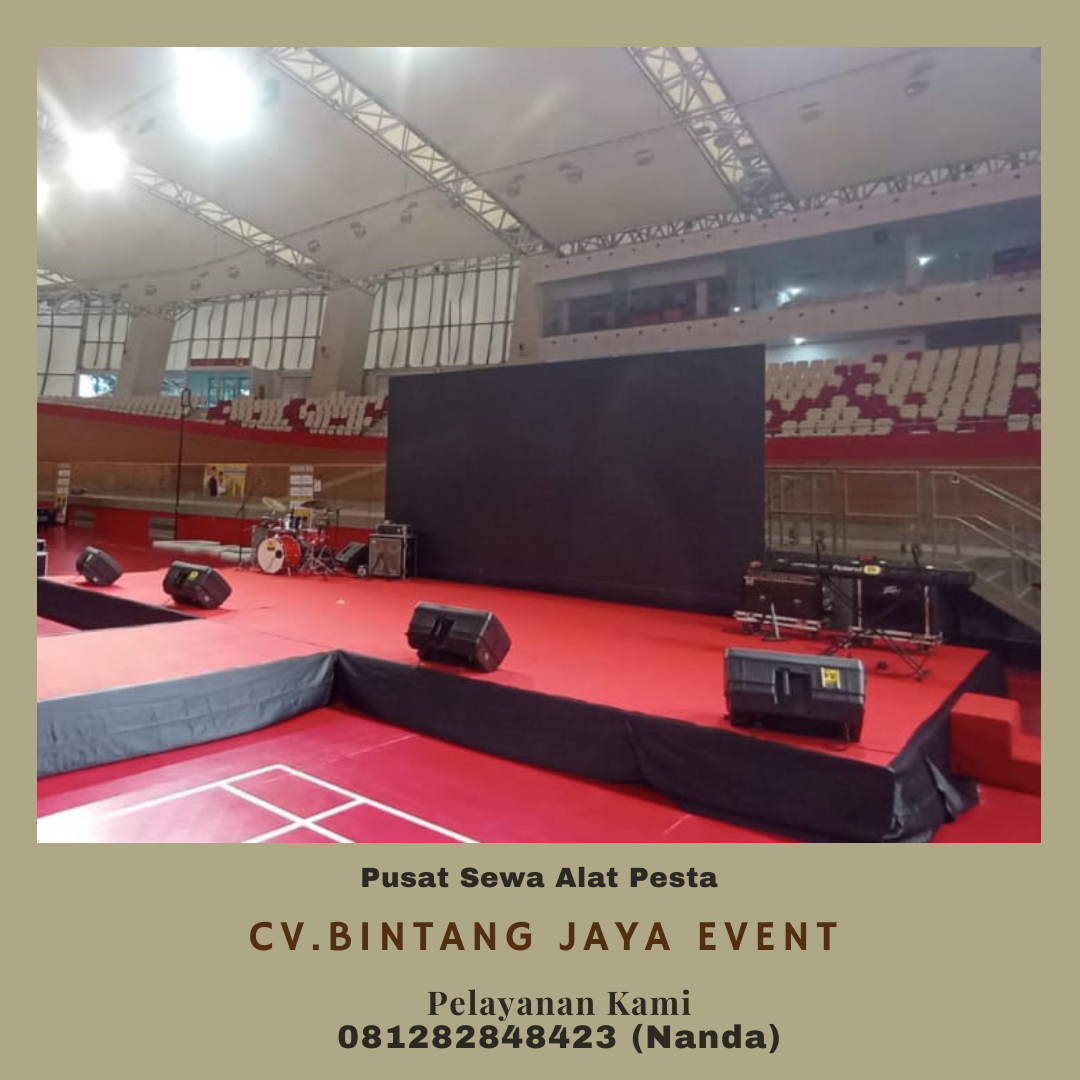 Sewa Panggung Dan Backdrop Merah Siap setting Area Jakarta