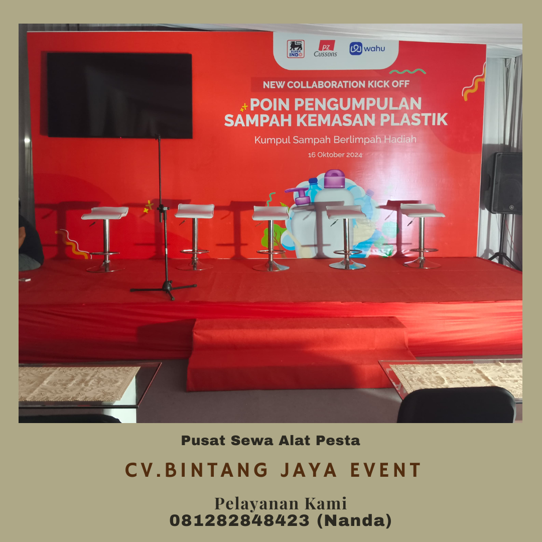 Sewa Panggung Dan Backdrop Merah Siap setting Area Jakarta
