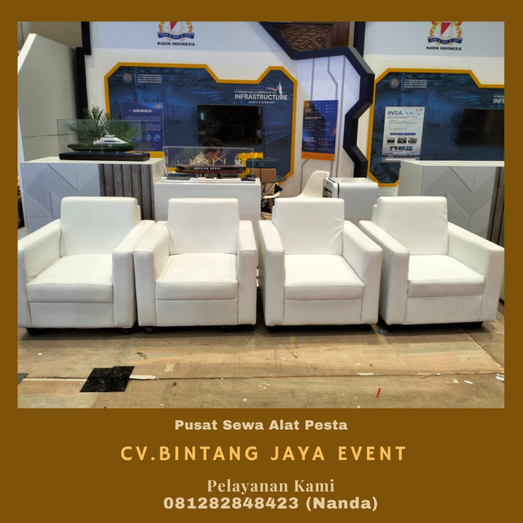 Sewa Sofa Putih Type Kotak Minimalis Jakarta