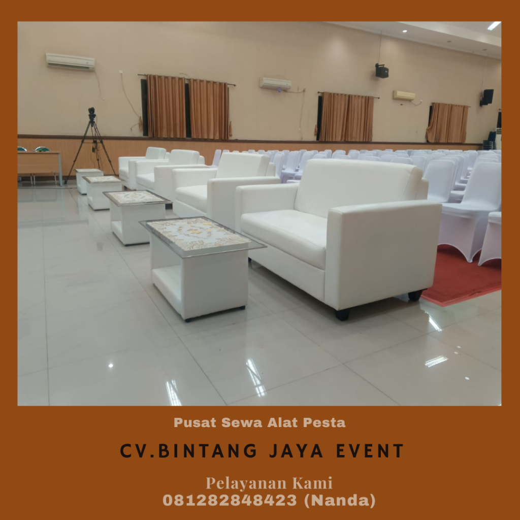 Rental Sofa Double Putih Type Minimalis Kotak Jakarta