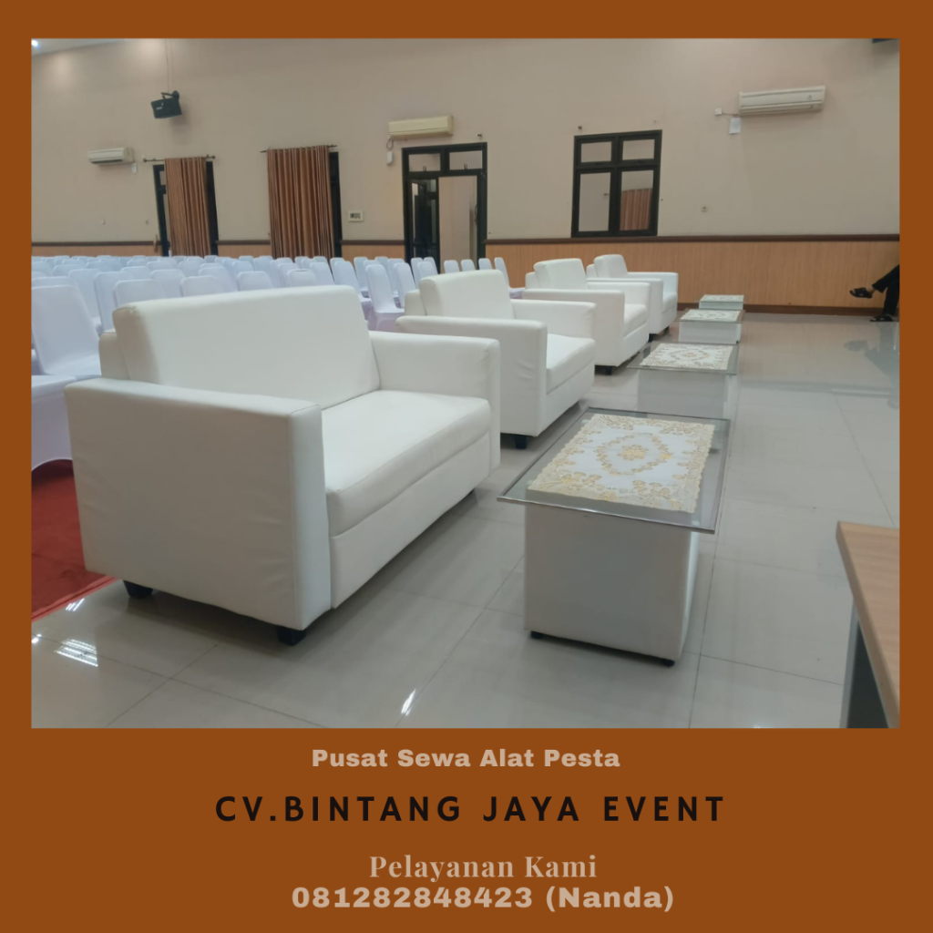 Rental Sofa Double Putih Type Minimalis Kotak Jakarta