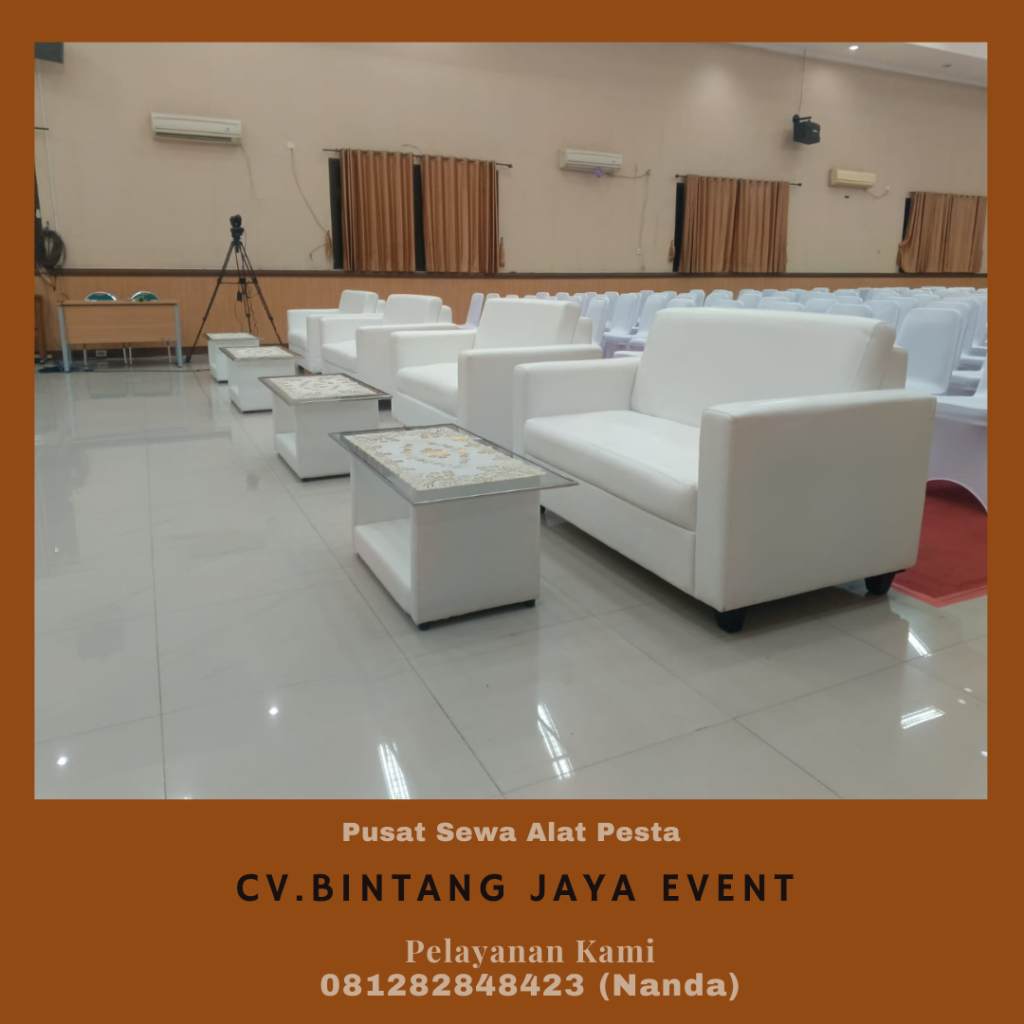 Rental Sofa Double Putih Type Minimalis Kotak Jakarta