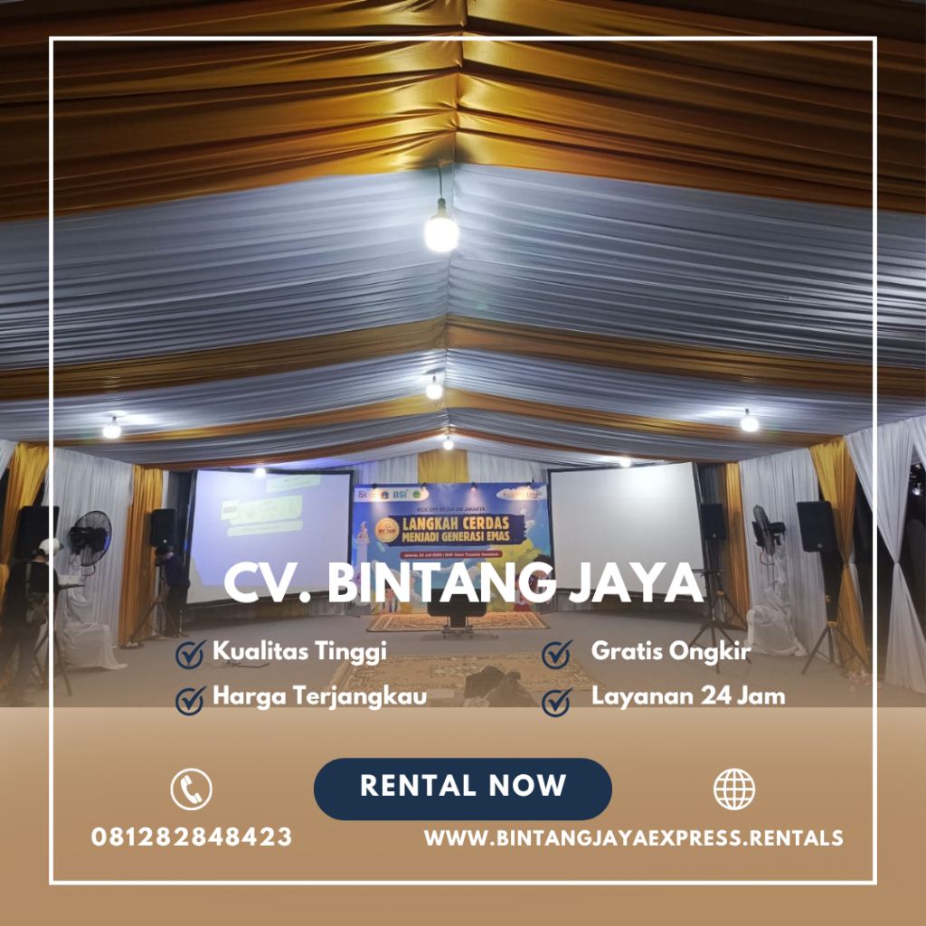 Sewa Tenda Hanggar Dekor Serut Putih Gold Jakarta