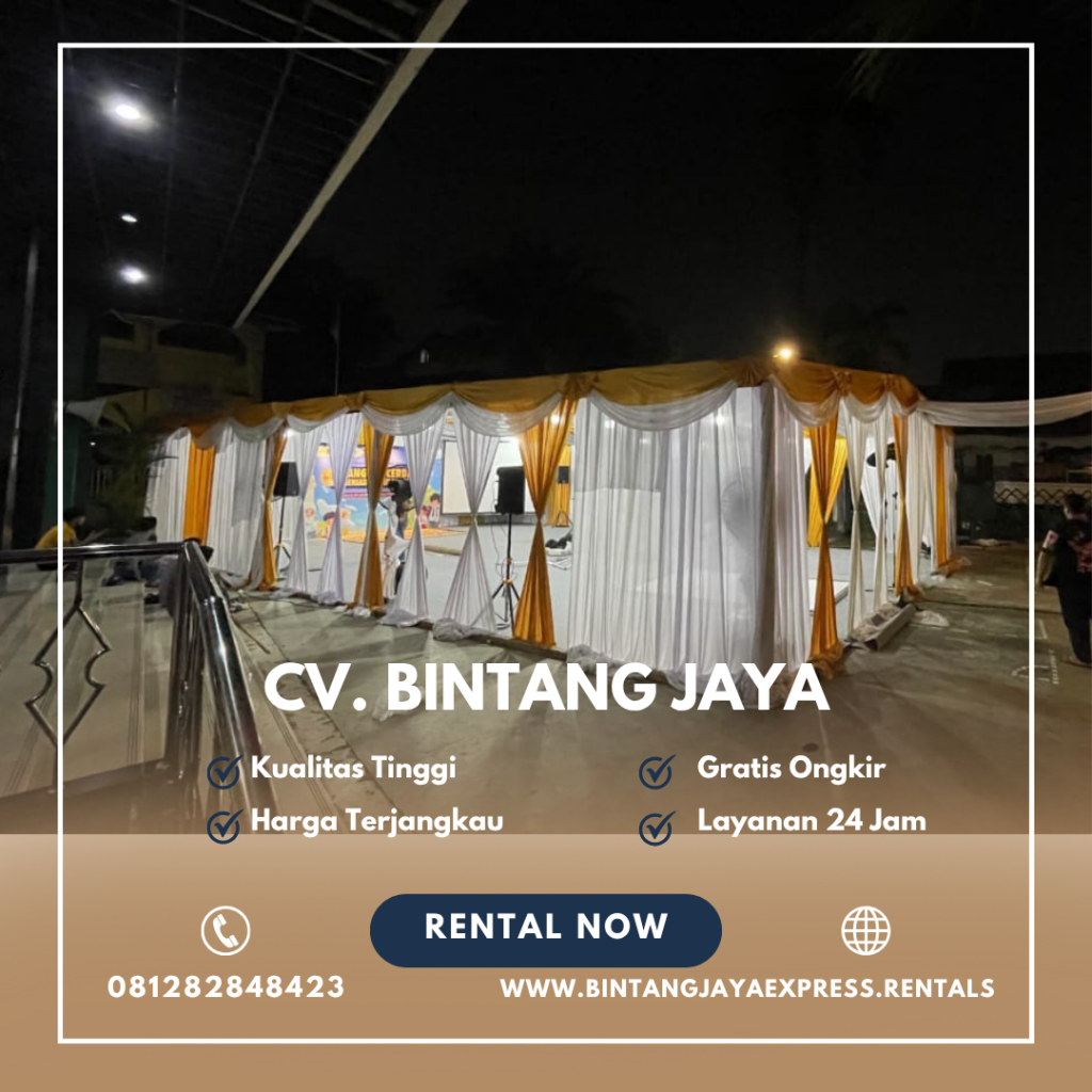 Sewa Tenda Hanggar Dekor Serut Putih Gold Jakarta