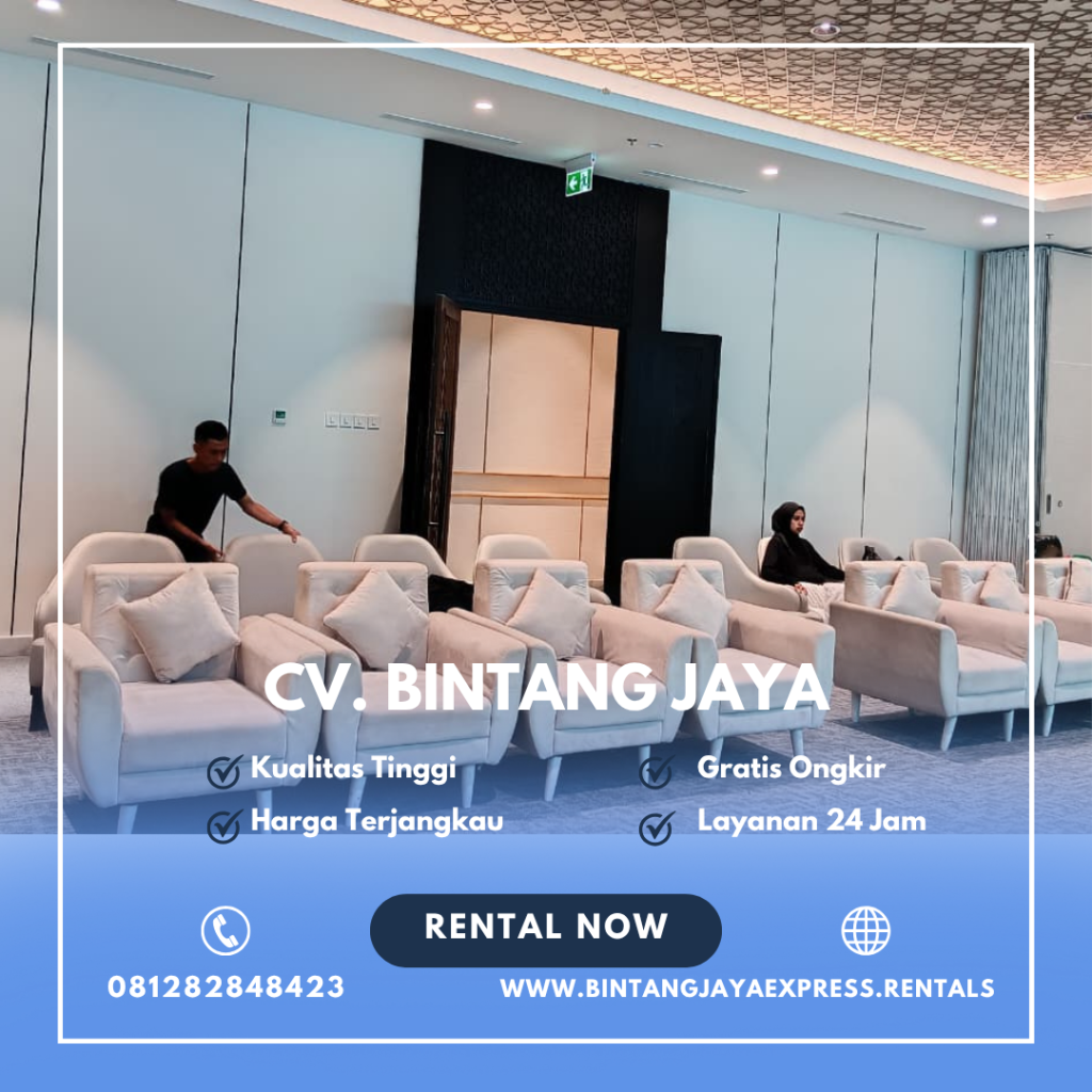 Rental Sofa Krem Minimalis Event Menara Syariah PIK 2