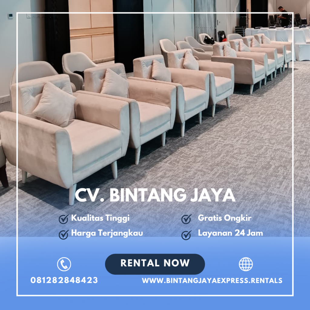 Rental Sofa Krem Minimalis Event Menara Syariah PIK 2