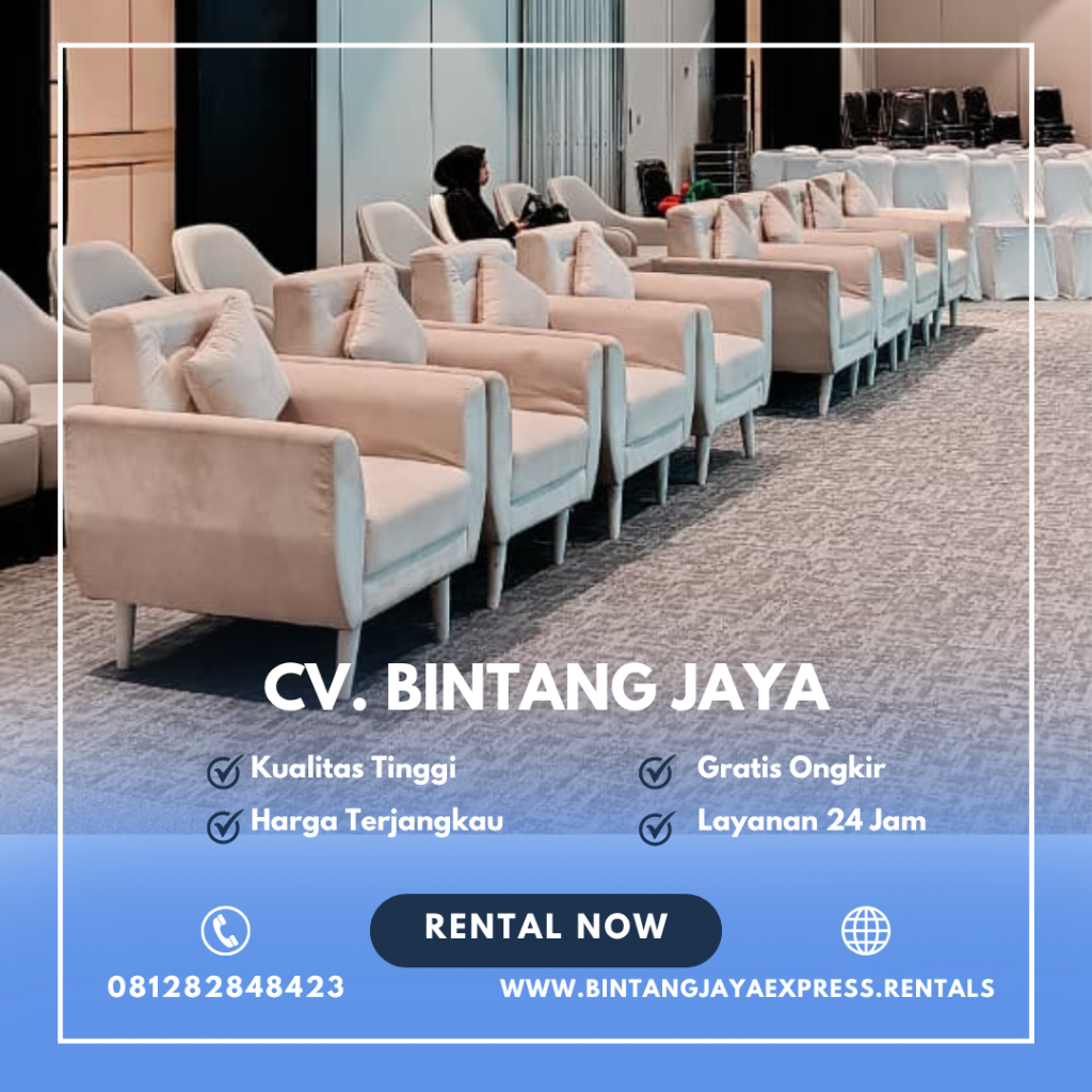 Rental Sofa Krem Minimalis Event Menara Syariah PIK 2