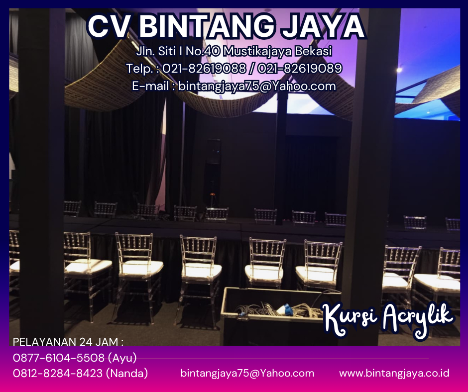 PUSAT SEWA KURSI AKRILLIK VIP BENING JAKARTA