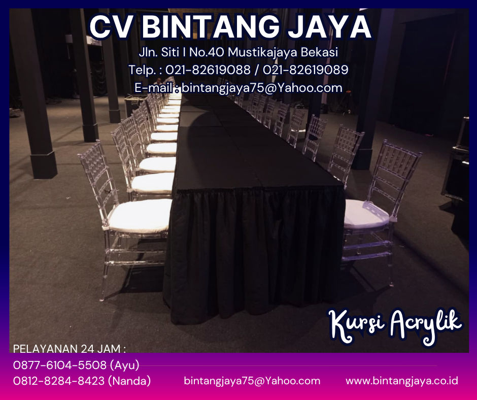 PUSAT SEWA KURSI AKRILLIK VIP BENING JAKARTA