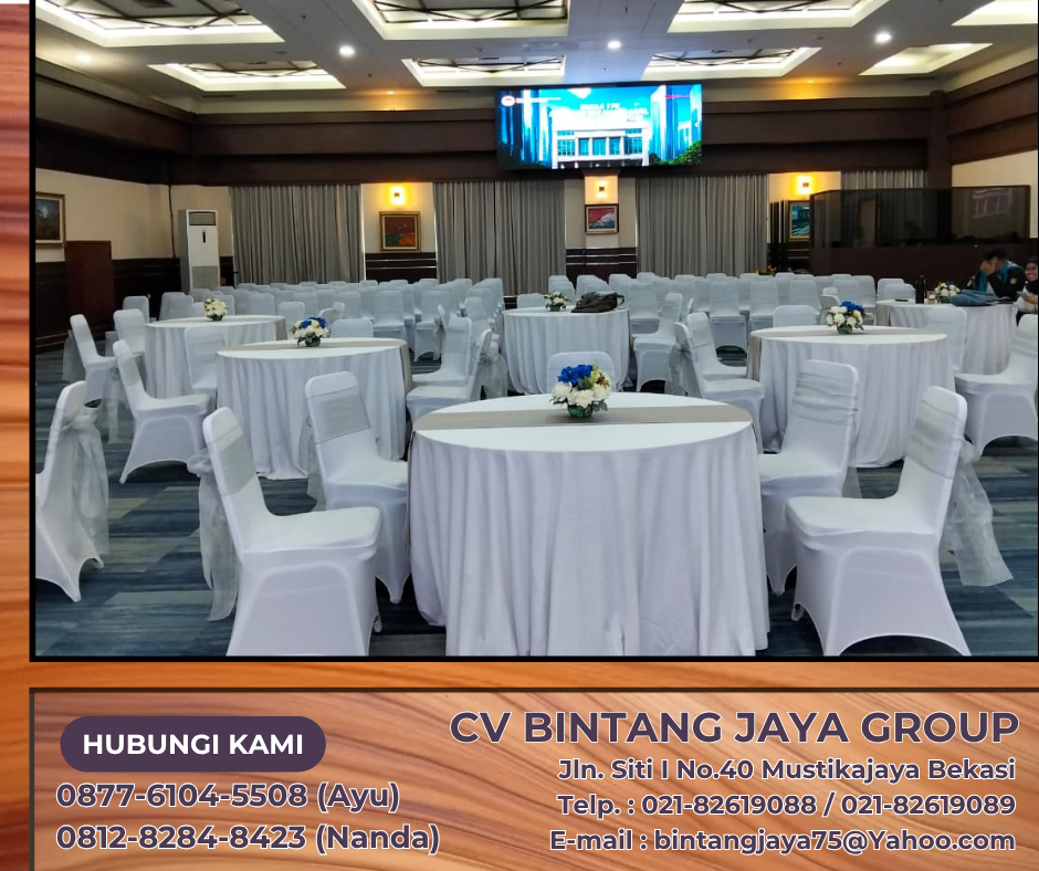 Sewa Round Table Dan Kursi Cover Putih Bersih Event PPATK Jakarta