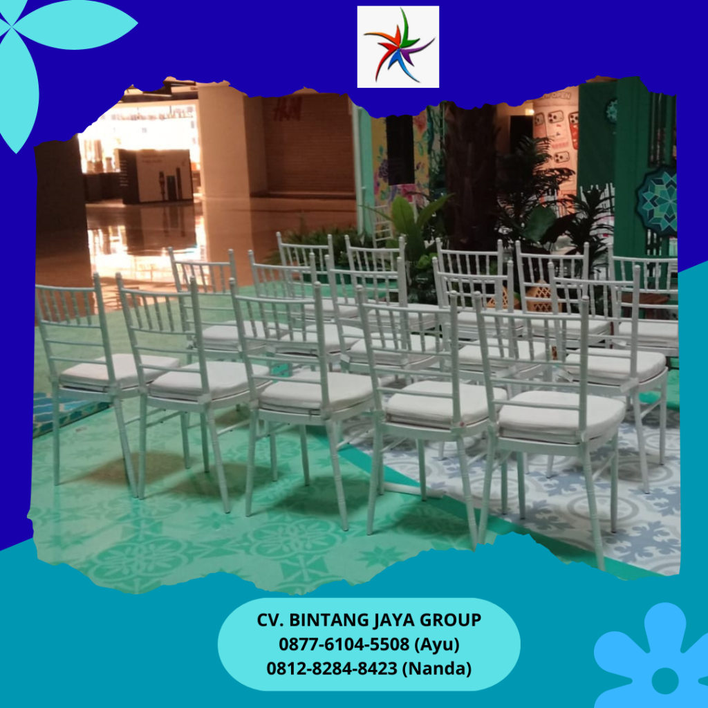 Rental Kursi Tiffany Kayu Dan Bantalan Putih Premium Jakarta