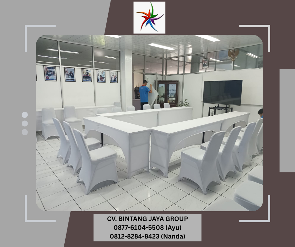 Rental Meja Ibm Strech Putih Dan Kursi futura Bogor