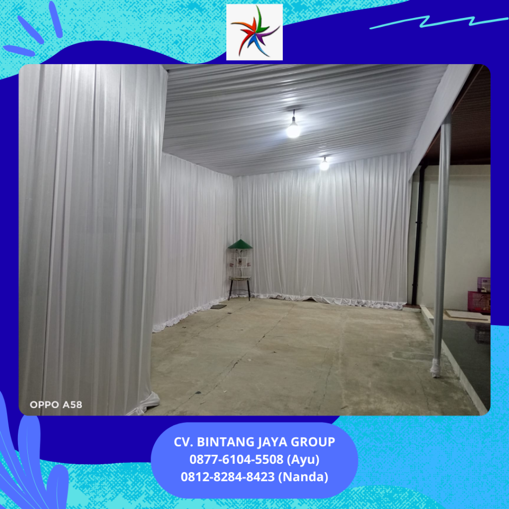 Sewa Tenda Event Bukber, Dekorasi Serut Kain Putih Jakarta