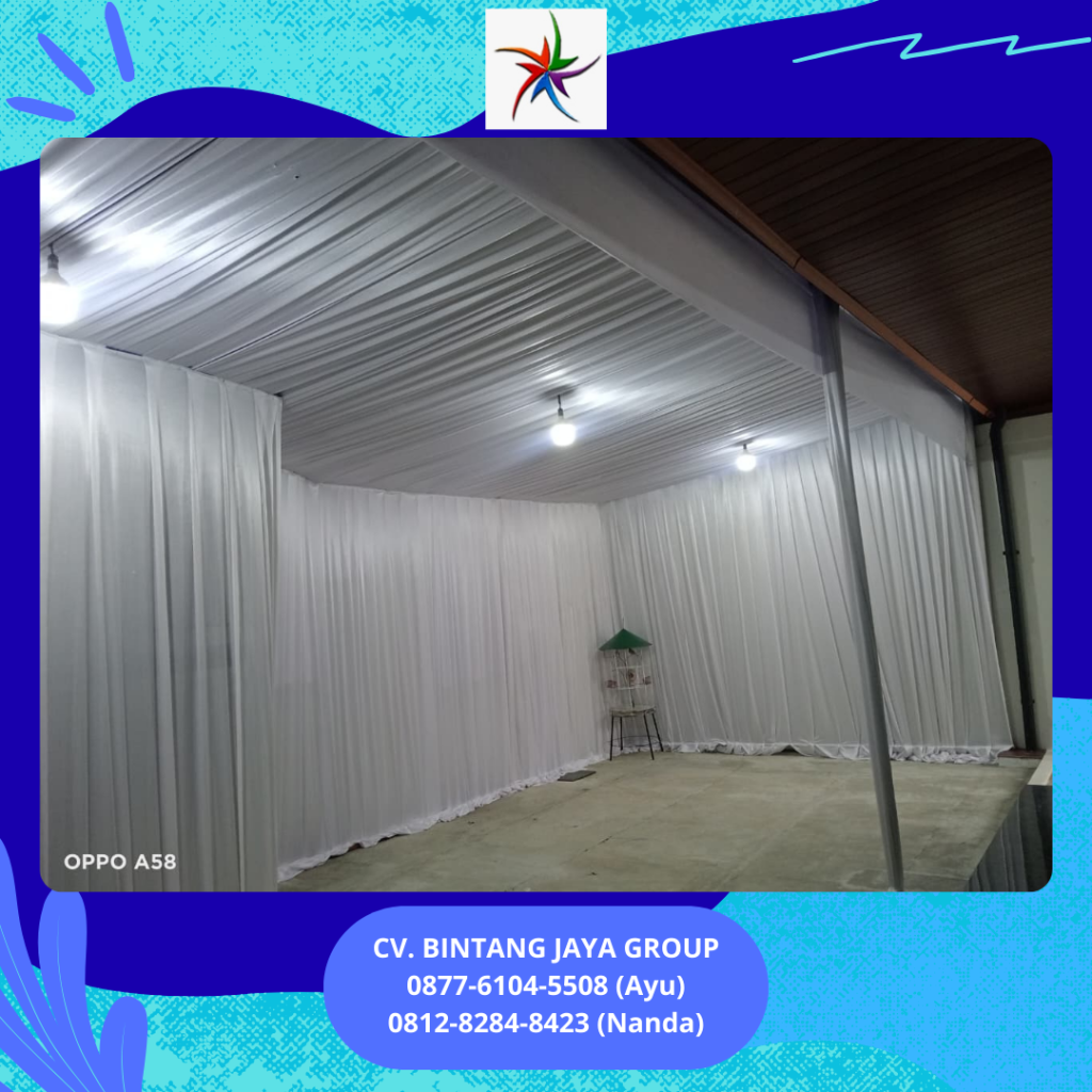 Sewa Tenda Event Bukber, Dekorasi Serut Kain Putih Jakarta