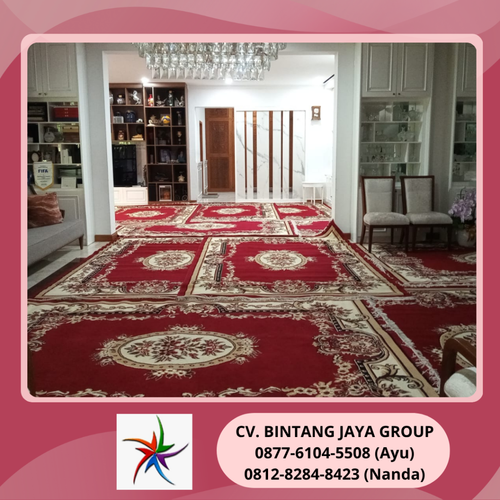 Rental Karpet Permadani Warna Merah Bersih Tangerang