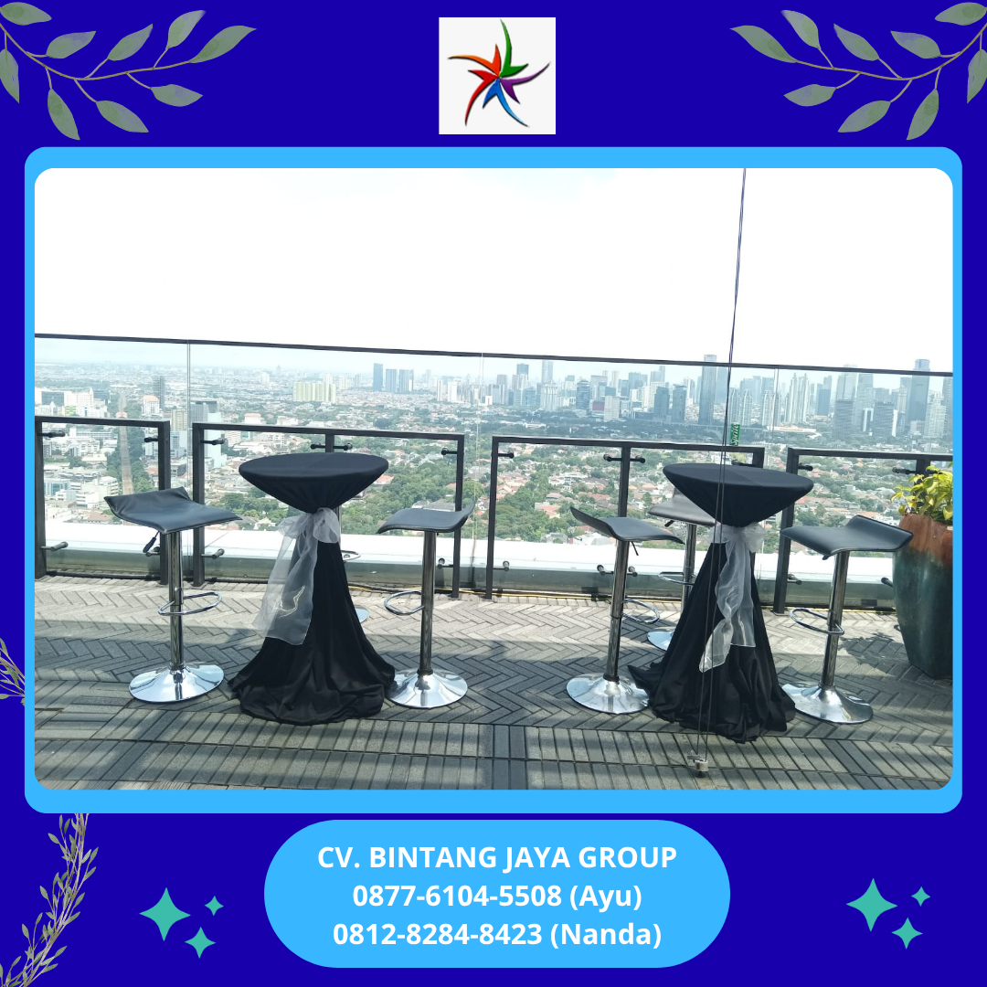 Rental Meja Barstool Hitam Dan Kursi Barstool Hitam Bekasi