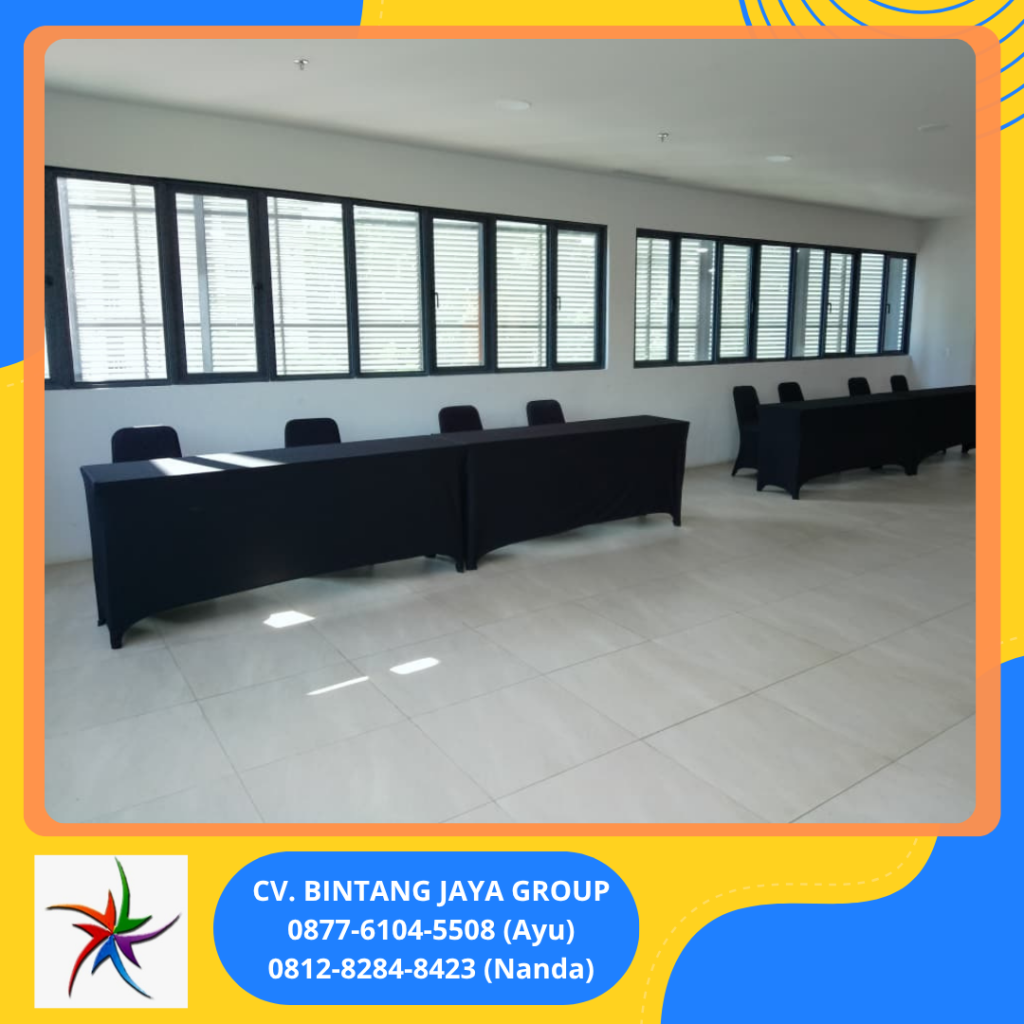 Rental Meja IBM Dan Kursi Futura Cover Hitam Jakarta