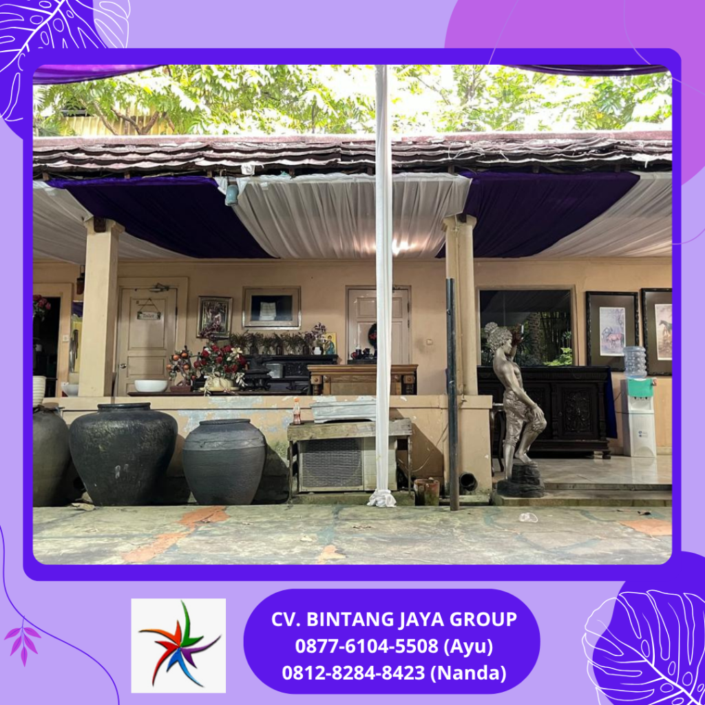 Rental Tenda Plafon Ungu Putih Dan Dekorasi Serut Jakarta