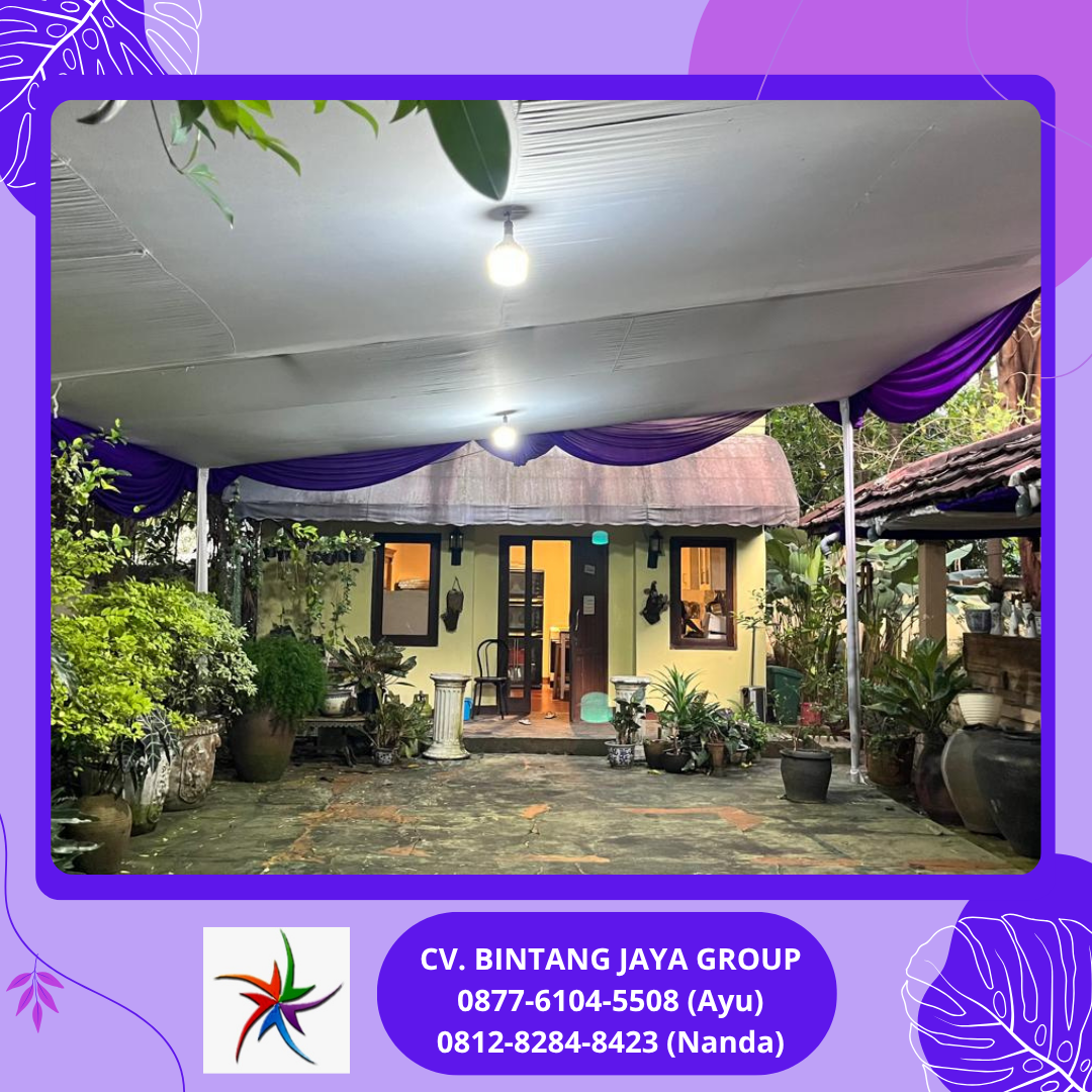 Rental Tenda Plafon Ungu Putih Dan Dekorasi Serut Jakarta