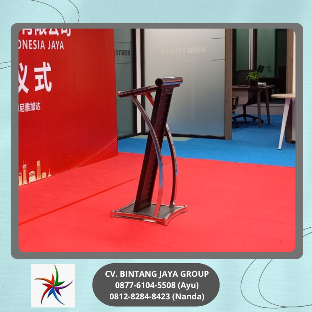 Sewa Backdrop Dan Podium Hitam Frame Stainless Bogor