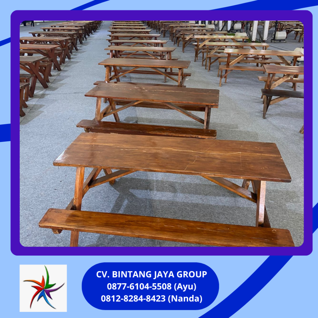 Sewa BANGKU,MEJA TAMAN KAYU Event Pondok Labu