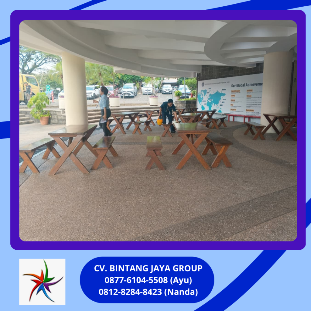 Sewa BANGKU,MEJA TAMAN KAYU Event Pondok Labu