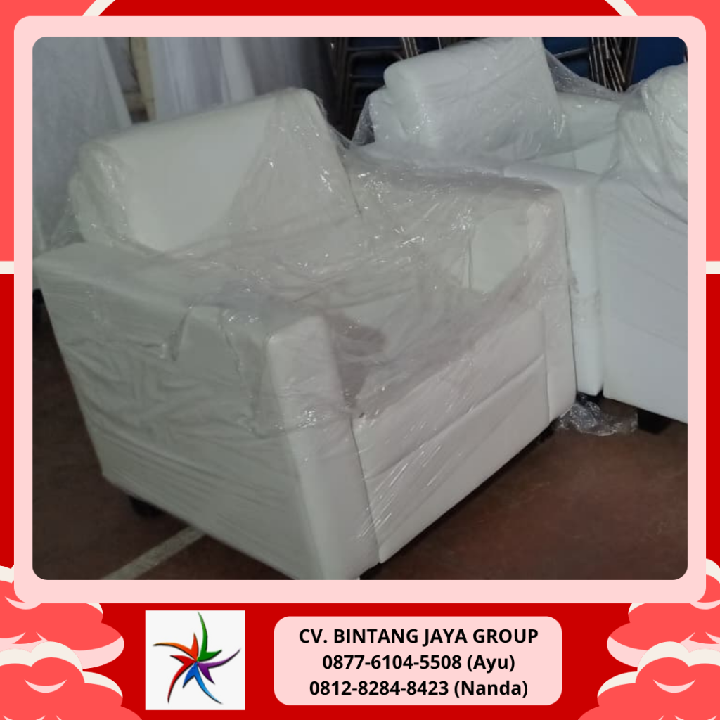 Sewa Sofa Kotak Single Dan Double Putih Empuk Tangerang