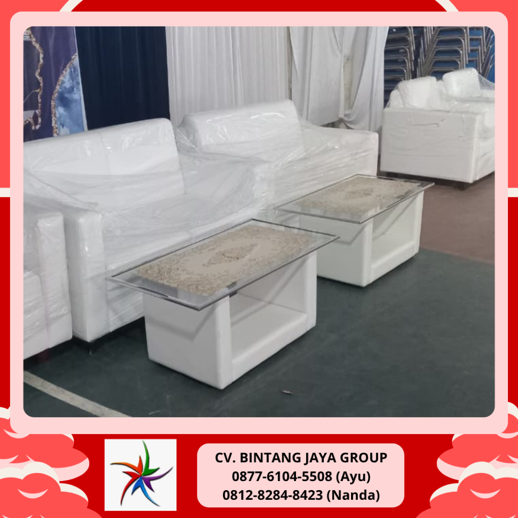 Sewa Sofa Kotak Single Dan Double Putih Empuk Tangerang
