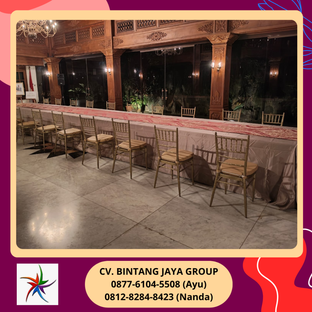 Rental Kursi Tiffany Gold Dan Meja Barstool Meja Kotak Bogor