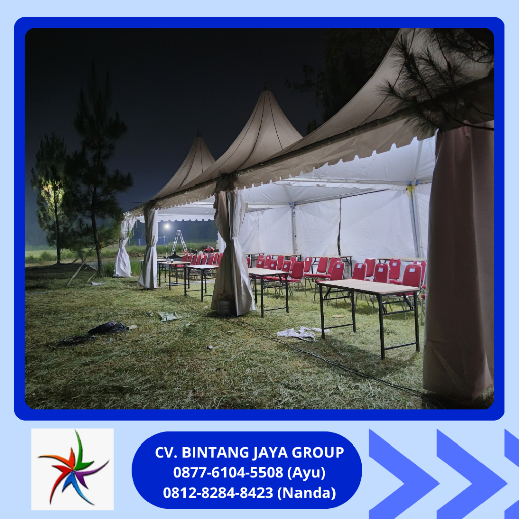 Sewa Tenda Kerucut,Meja Kotak,Kursi Polos Jakart