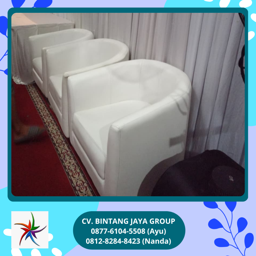 Jasa Sewa Sofa Oval Putih PIK 2