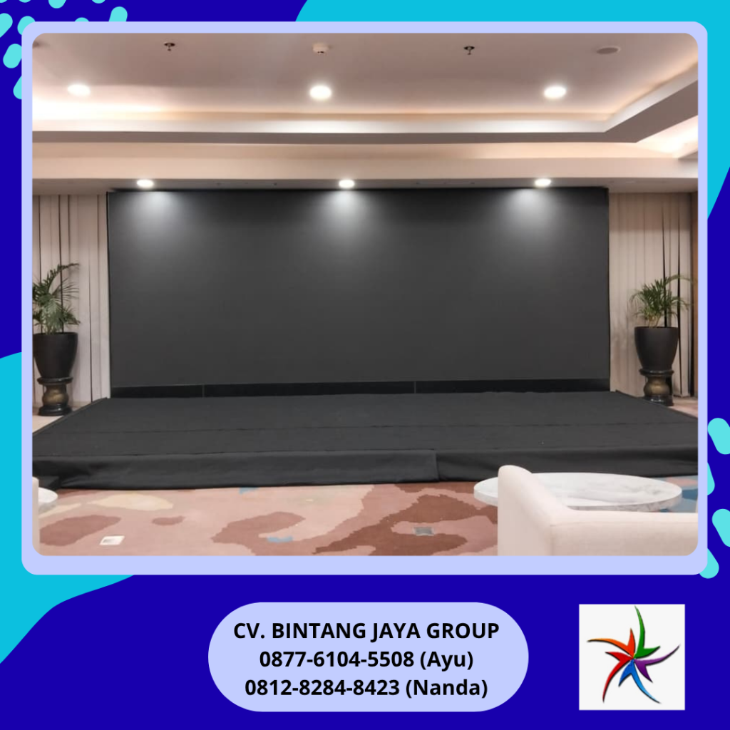 Rental Panggung Kotak Cover Karpet Hitam Event ASDP Jakarta