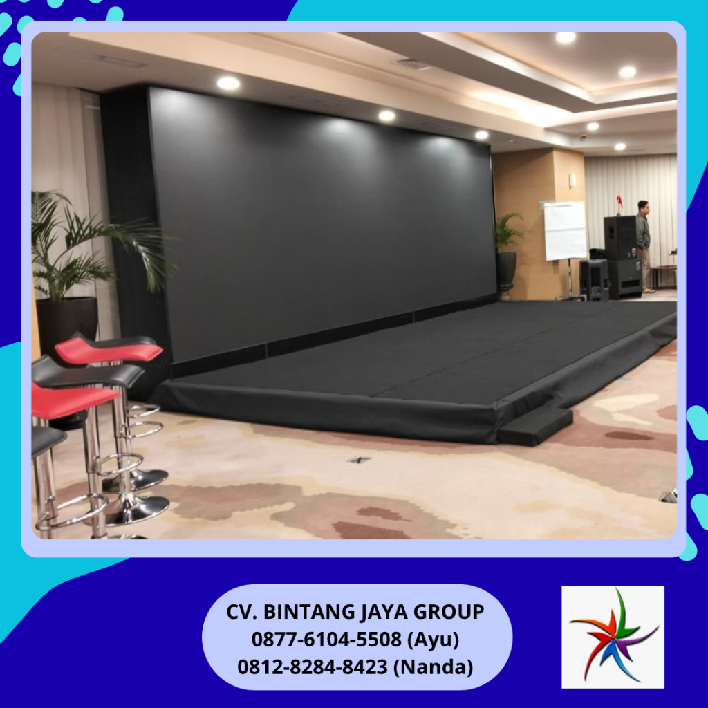 Rental Panggung Kotak Cover Karpet Hitam Event ASDP Jakarta