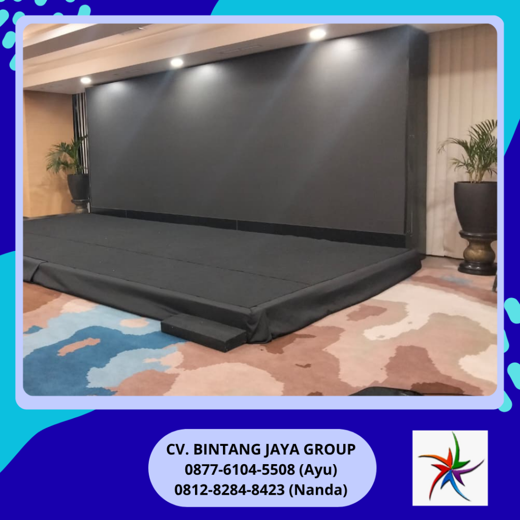 Rental Panggung Kotak Cover Karpet Hitam Event ASDP Jakarta