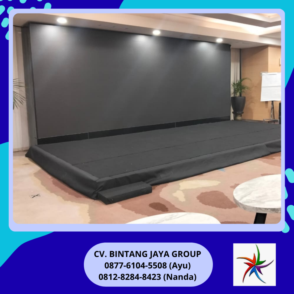 Rental Panggung Kotak Cover Karpet Hitam Event ASDP Jakarta