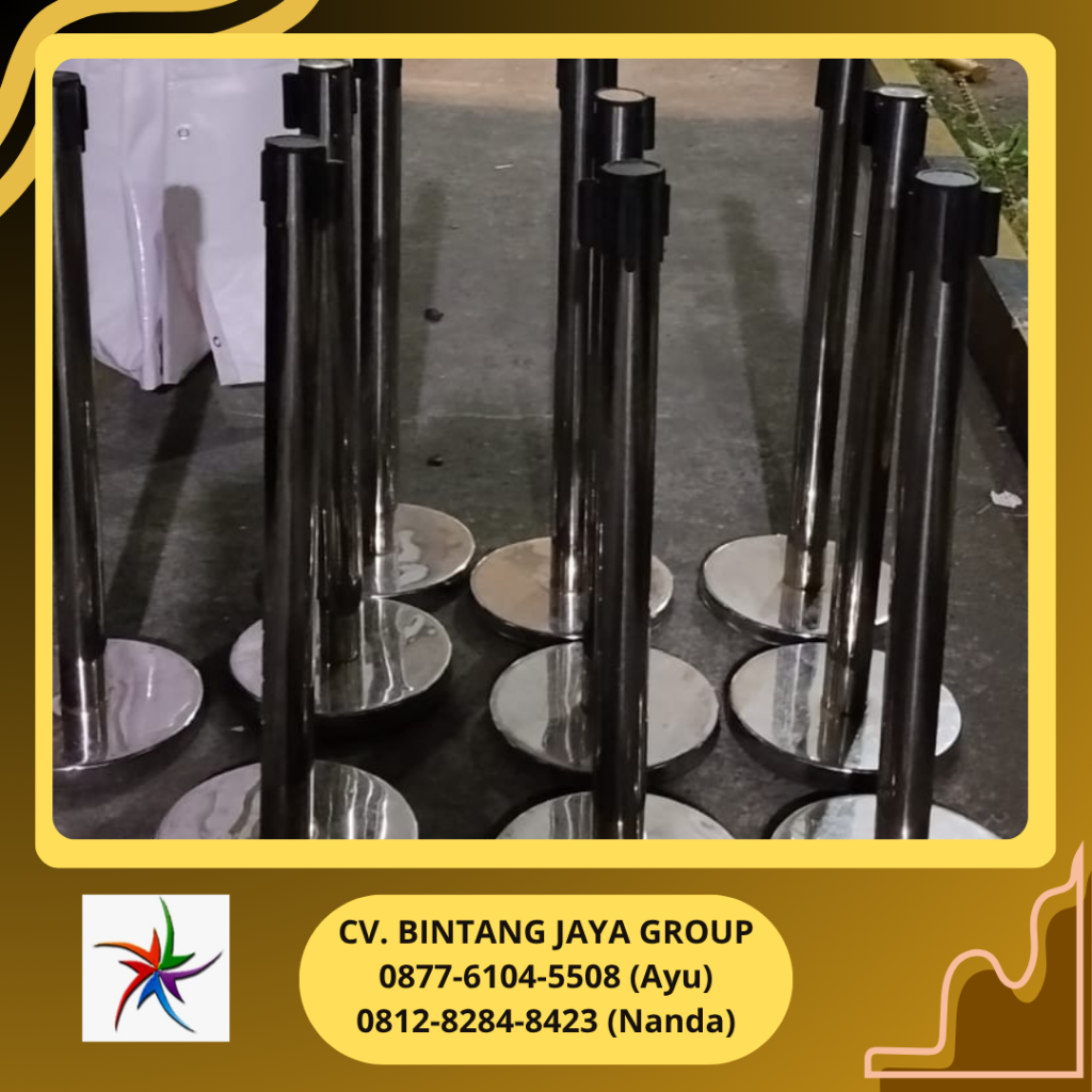 Sewa Qline Atau Queue Line Stainless Dan Hitam Jakarta