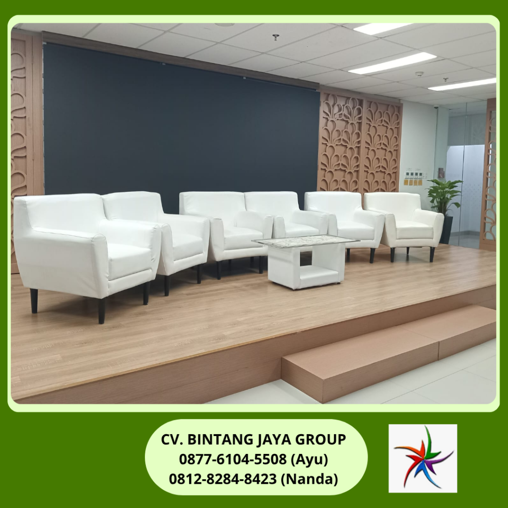Rental Sofa Single Warna Putih Dan Meja Kaca Jakarta Timur