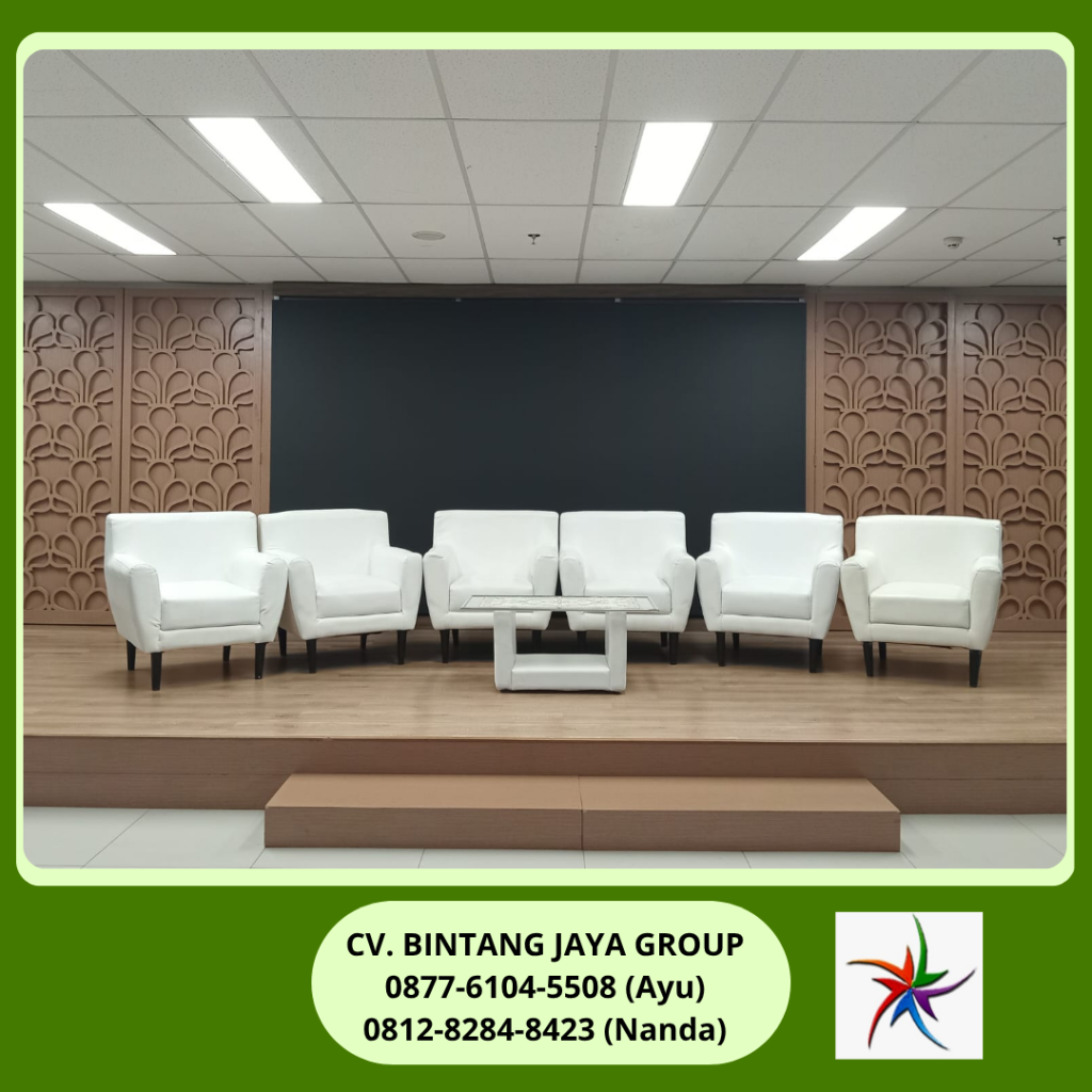 Rental Sofa Single Warna Putih Dan Meja Kaca Jakarta Timur