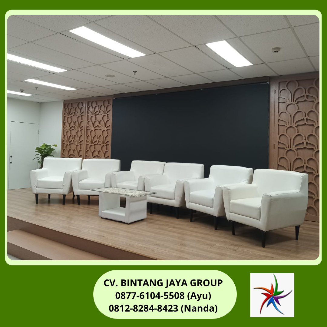 Rental Sofa Single Warna Putih Dan Meja Kaca Jakarta Timur