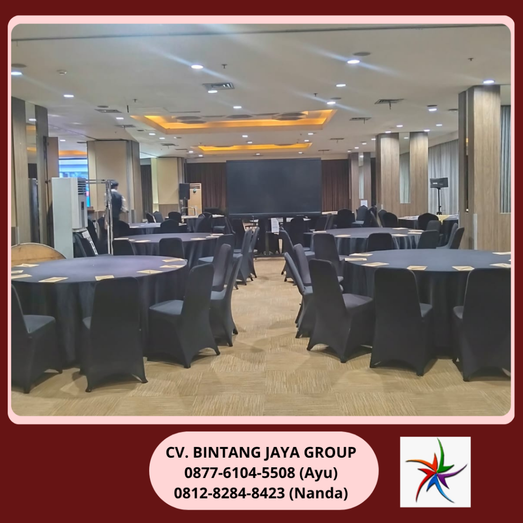 Sewa Sarung Kursi,Taplak Meja Hitam Event Tower Monas Jakarta