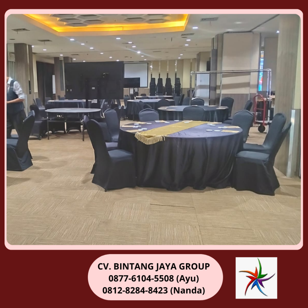 Sewa Sarung Kursi,Taplak Meja Hitam Event Tower Monas Jakarta