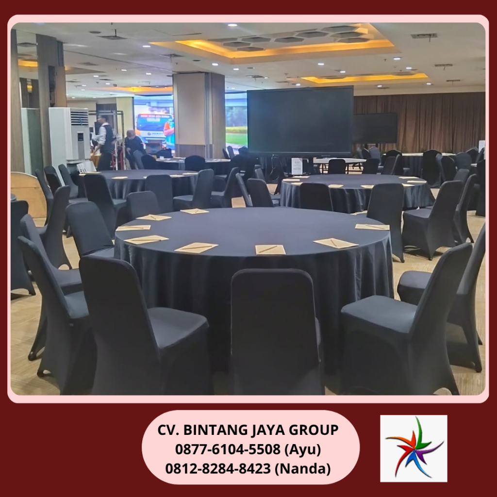 Sewa Sarung Kursi,Taplak Meja Hitam Event Tower Monas Jakarta