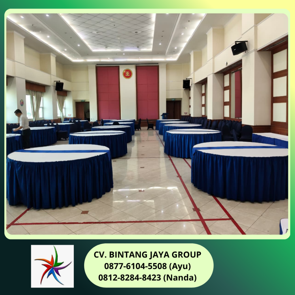 Sewa Meja Bulat Diameter 180cm RS Royal Progres 0812-8284-8423