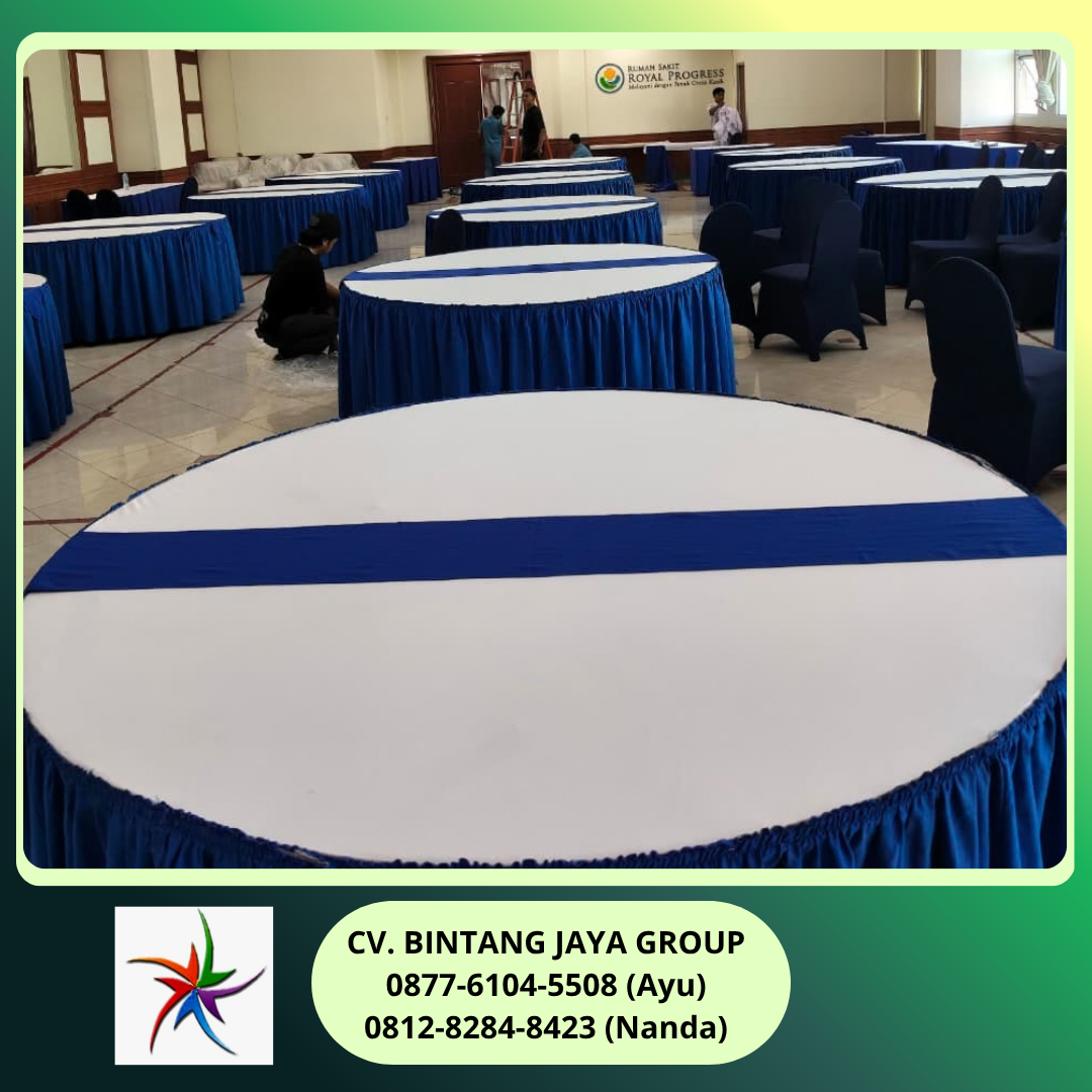 Sewa Meja Bulat Diameter 180cm RS Royal Progres 0812-8284-8423