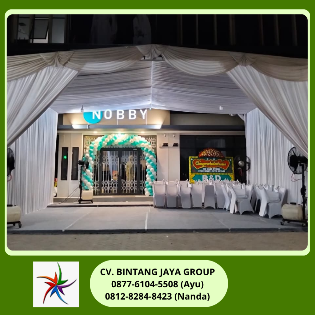 Sewa Tenda Hanggar Dekor Serut Putih Bintaro Jakarta Selatan 0812-8284-8423