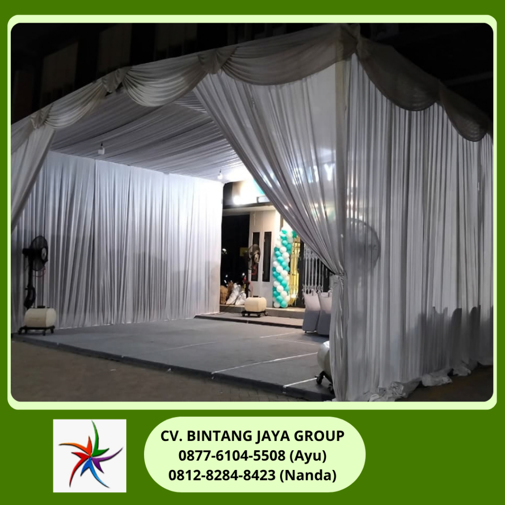 Sewa Tenda Hanggar Dekor Serut Putih Bintaro Jakarta Selatan 0812-8284-8423