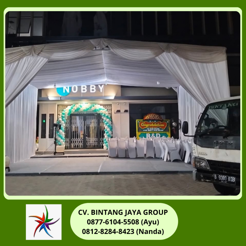 Sewa Tenda Hanggar Dekor Serut Putih Bintaro Jakarta Selatan 0812-8284-8423