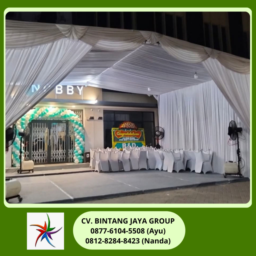 Sewa Tenda Hanggar Dekor Serut Putih Bintaro Jakarta Selatan 0812-8284-8423