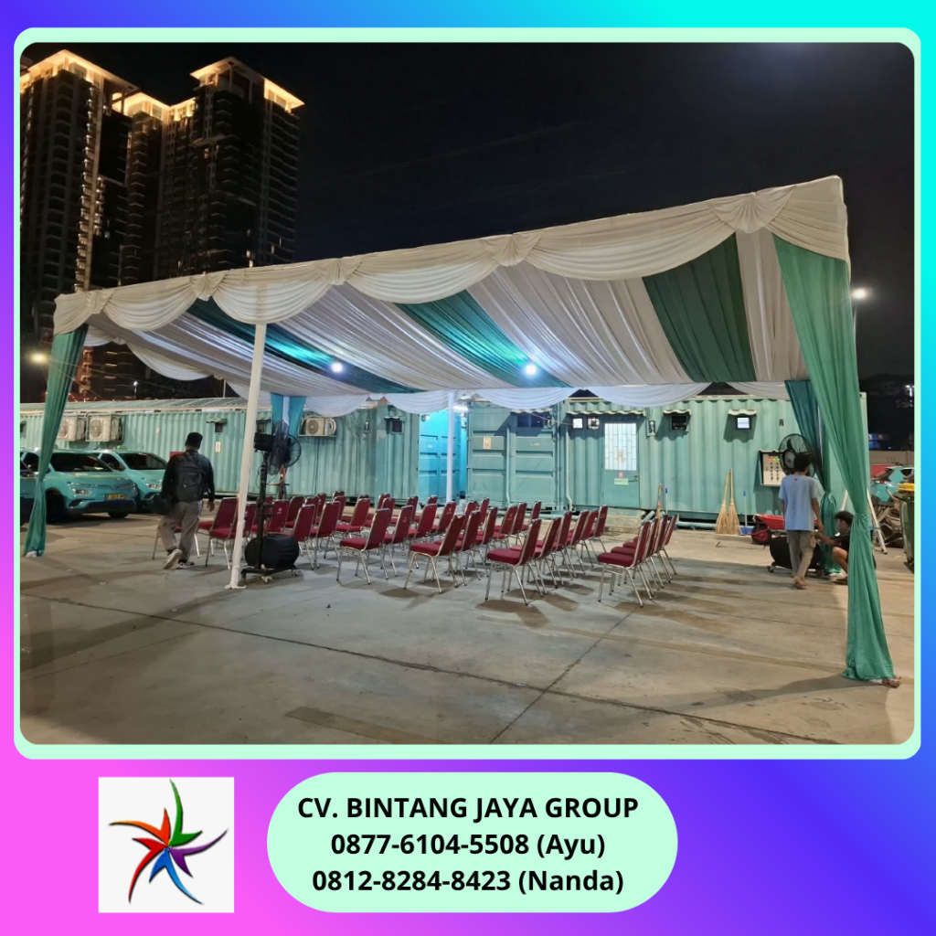 Sewa Tenda Serut Hijau Putih,Kursi Susun Bekasi 0812-8284-8423