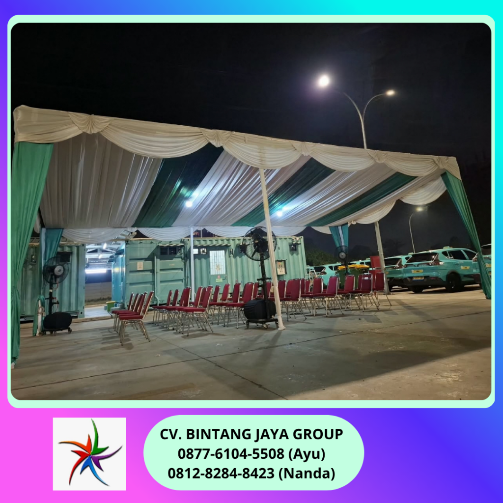 Sewa Tenda Serut Hijau Putih,Kursi Susun Bekasi 0812-8284-8423